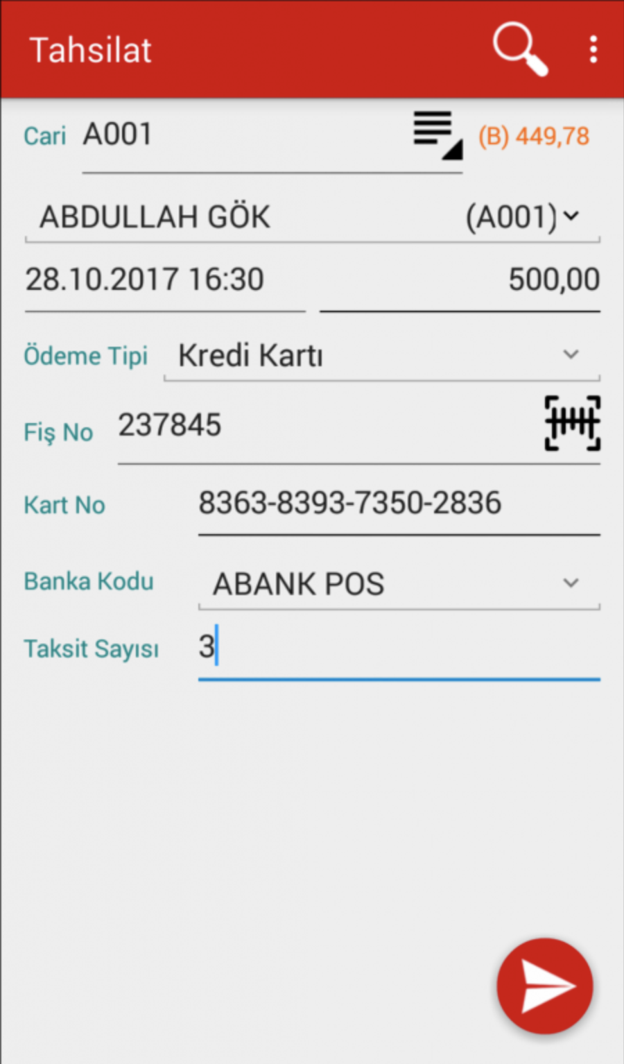 Ceviz Teknoloji A.Ş Tahsilat 