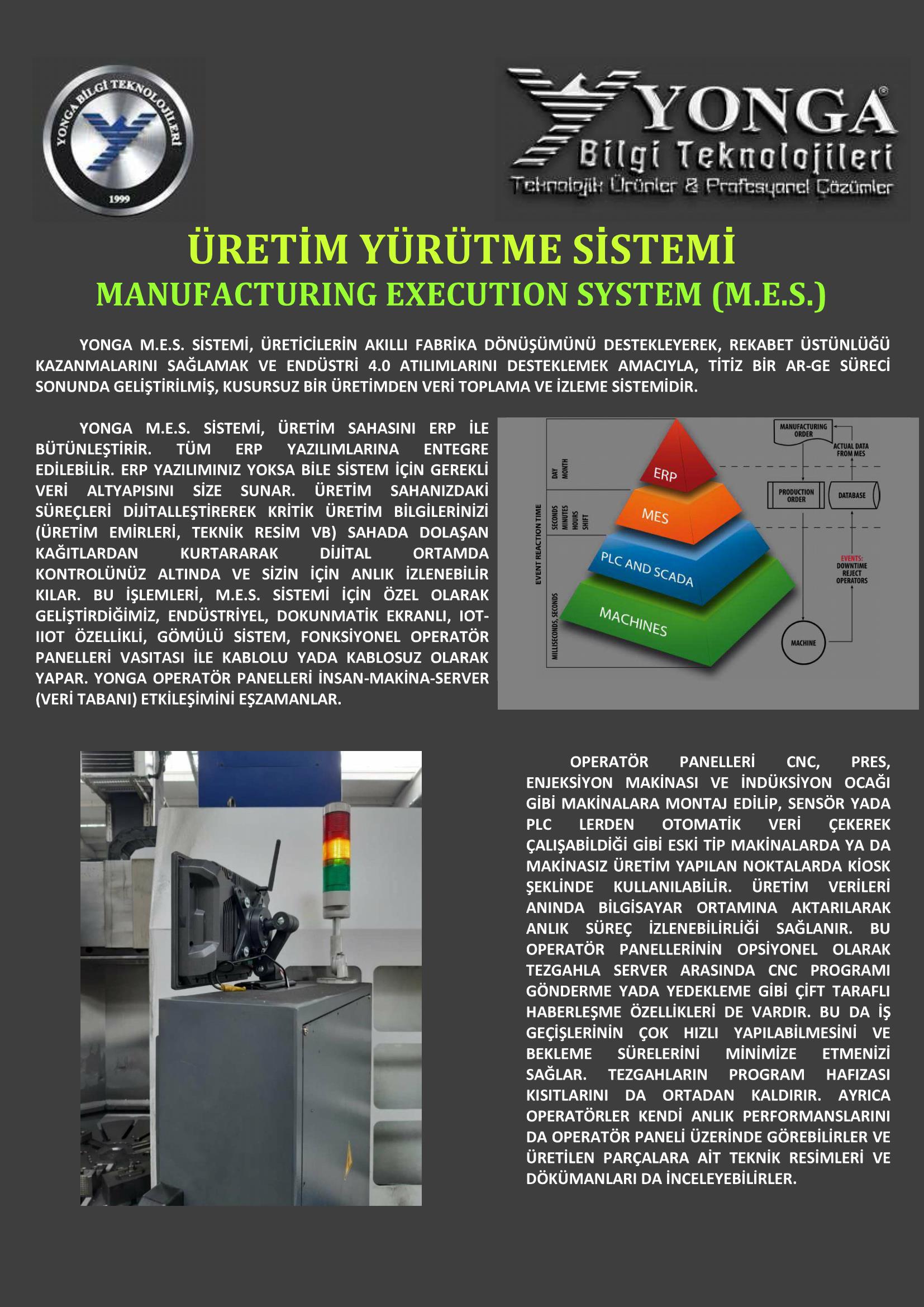 YONGA BİLGİ TEKNOLOJİLERİ SAN.TİC.LTD.ŞTİ. MES 11 