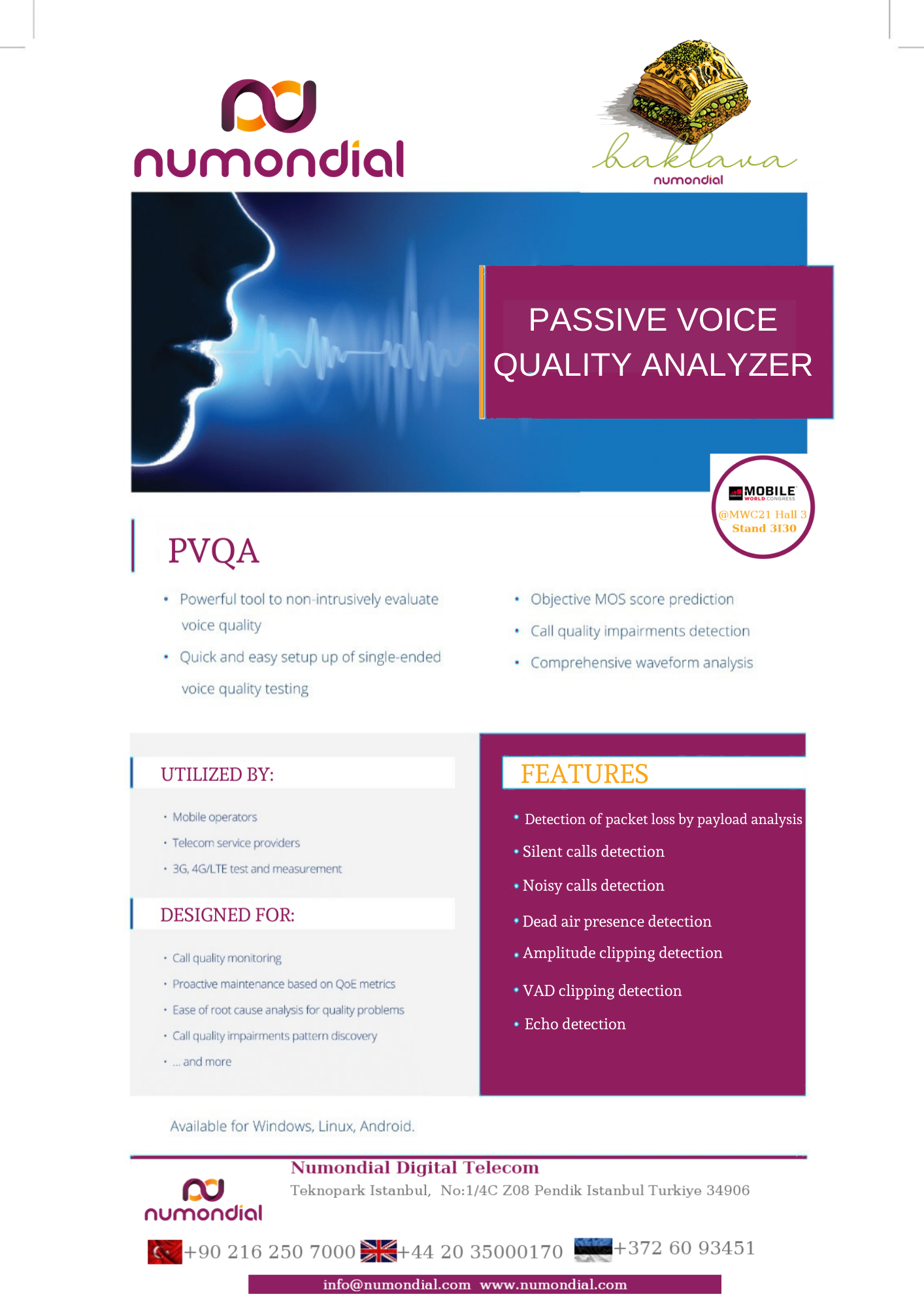 Numondial Dijital Telekom Ltd Numondilal PASSIVE VOICE QUALITY ANALYZER (1) 