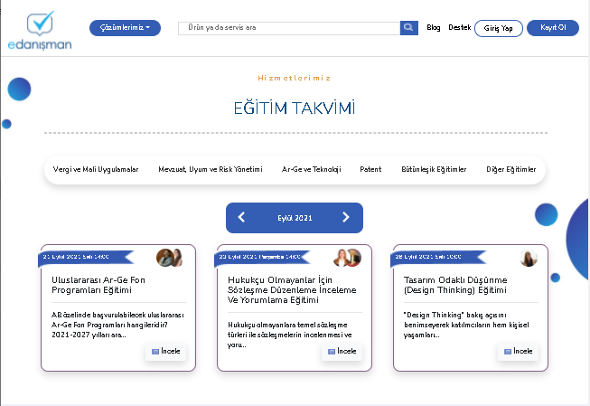 EDANISMAN TEKNOLOJI VE DANISMANLIK ANONIM SIRKETI Eeğitim 