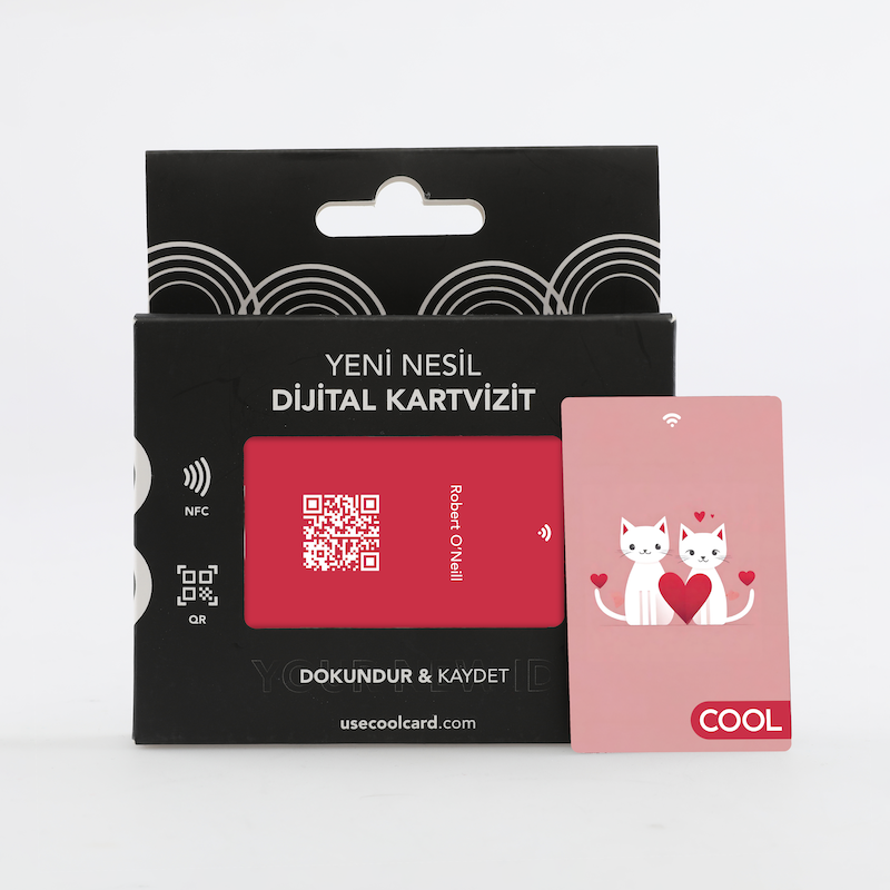 Love Cats NFC ve QR Kodlu Cool Dijital Kartvizit