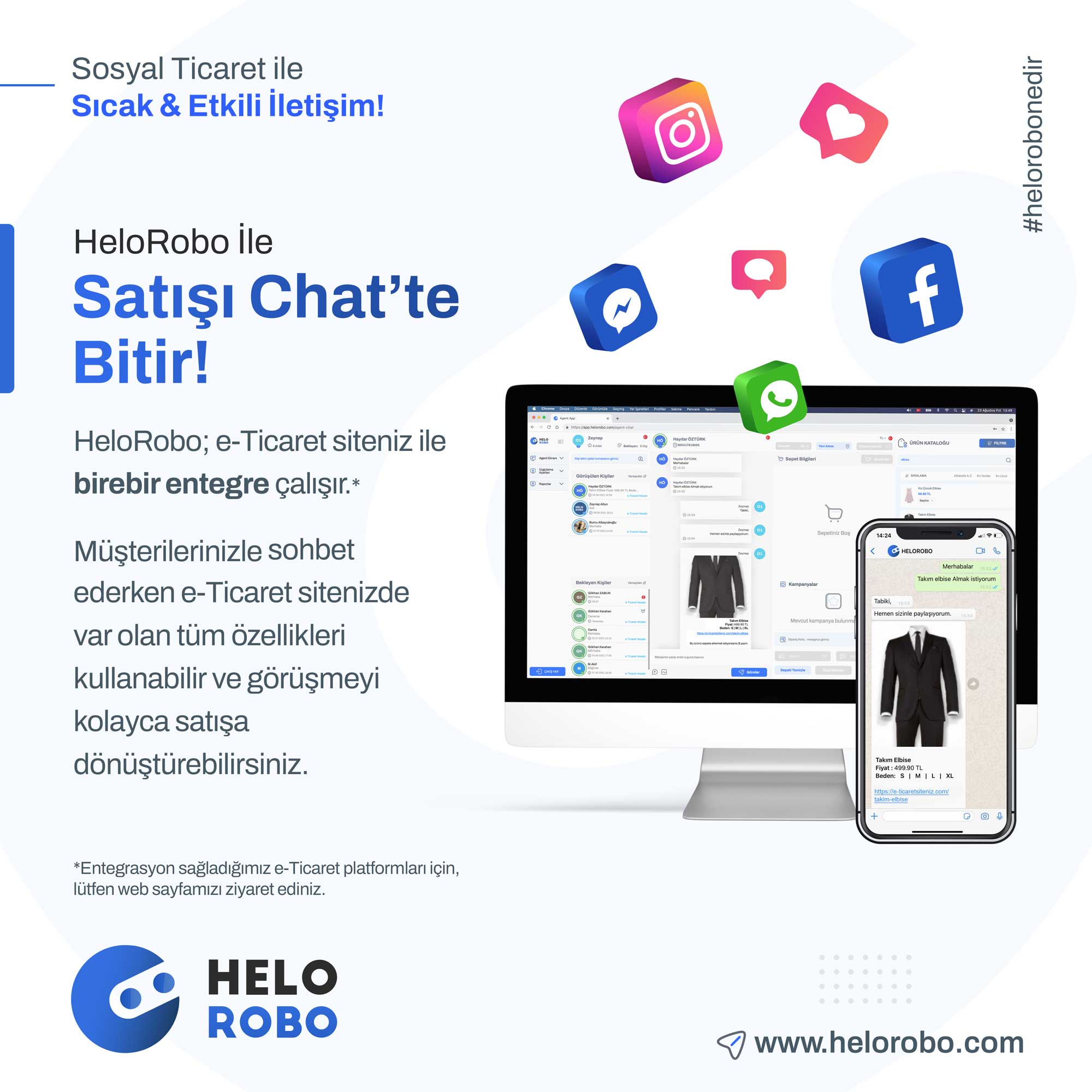 Helorobo Bİlgi Teknolojileri AŞ 3 Satisi Chatte Bitir 