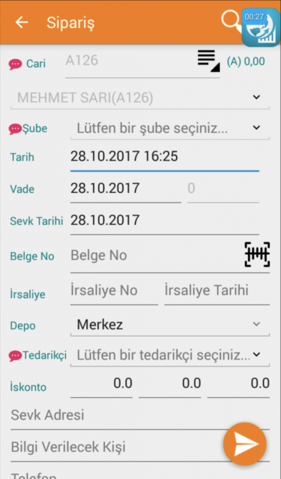 Ceviz Teknoloji A.Ş Siparis 