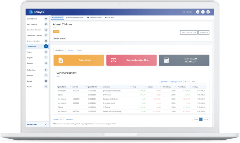 KolayBi' Web Tabanli Muhasebe Programi 