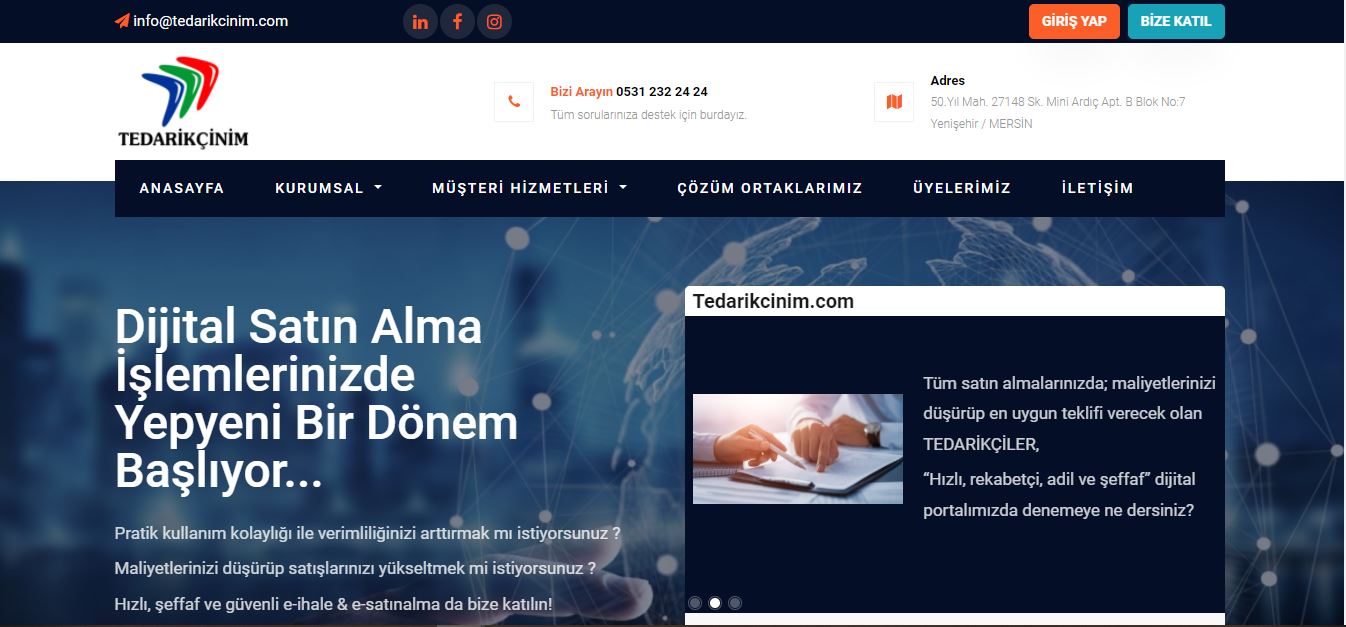 Tedarikçinim Bilişim Hizmetleri Ekran Alıntısı0 